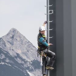 Industriemontage Industrieklettern irata Toni-Seelos-Olympiaschanze Nordische-WM-2019 Seefeld Tirol