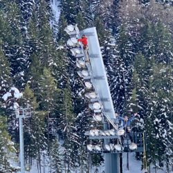Industriemontage Industrieklettern irata Toni-Seelos-Olympiaschanze Nordische-WM-2019 Seefeld Tirol